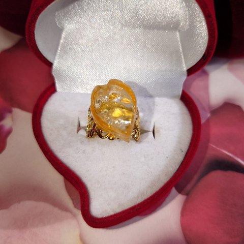 citrine petal gold ring 1