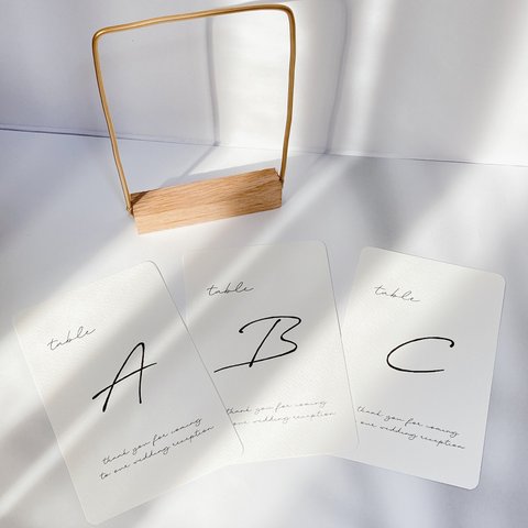 テーブルナンバー【alphabet①】| ゲストテーブル シンプル 結婚式 披露宴
