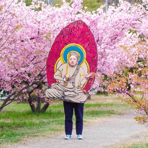 ２D仏像顔出し看板 - 大サイズ