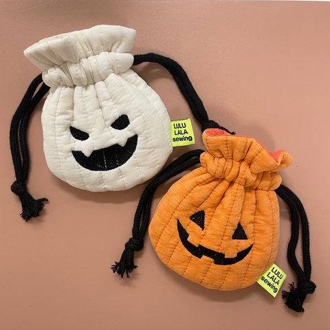 ハロウィン カボチャ ポーチ 巾着 子供用 ペット用 