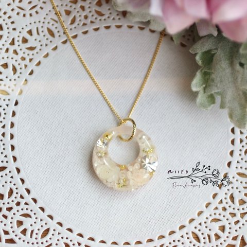 wreath_pendant＊ peachpink_ピーチピンク ＊ aiiro