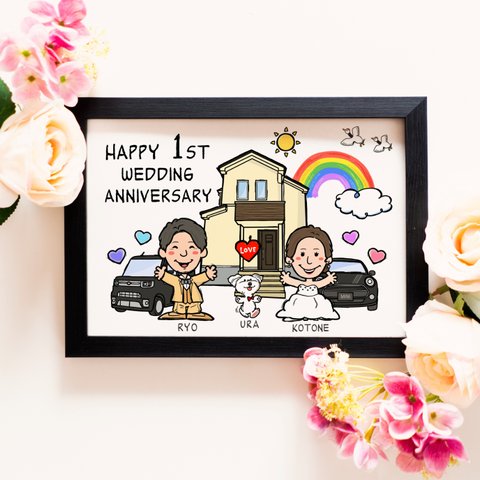 似顔絵	結婚記念日・２名