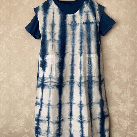 【訳あり】藍染めTシャツ(鳥獣戯画)