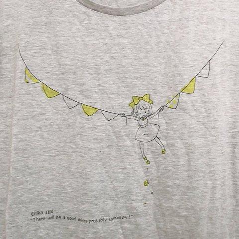 ＊Chico　Tシャツワンピース（黄/グレー地）＊