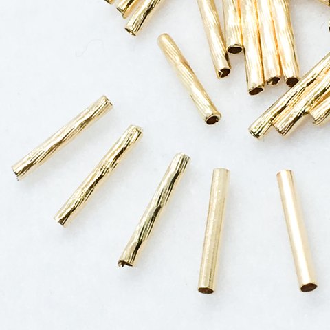 【50本入り】銅製良質 10mmパイプパーツ（ツイストMIX）・ゴールドパイプ