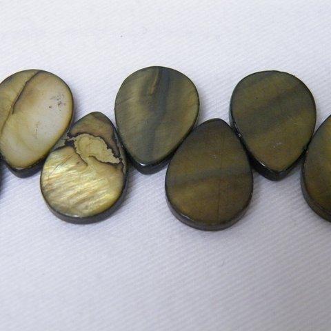 SHELL（貝殻）ドロップ　染色　約13×18ｍｍ　約36cm相当 09129