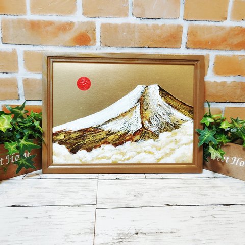 油絵 絵画 【黄金富士山】