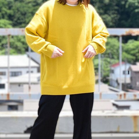 洗えるカシミヤニット size2 (mustard)