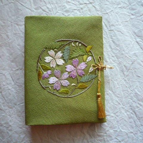 日本刺繍のシステム手帳（桜-5）(F1904)