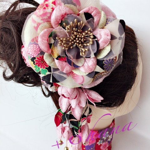 桜色 ピンク系 卒業式 髪飾り 前撮り インスタ映え これ一つでOK！ 華やかなヘアアクセサリー