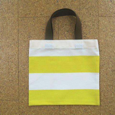 【再販】黄色ボーダーのミニトート(Yellow border mini tote bag)