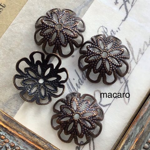  【10個✴︎×12mm〜】キャップ✴︎《アンティークブロンズ》