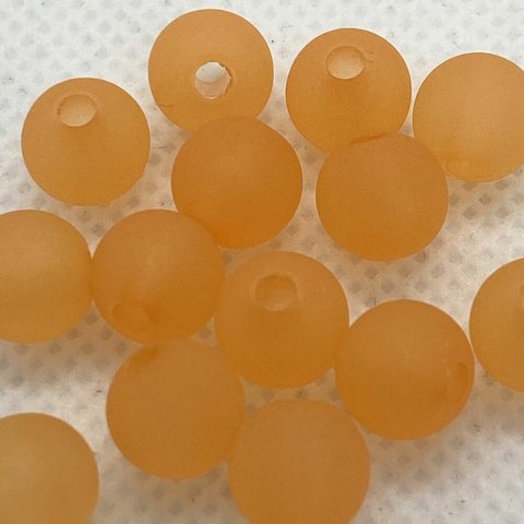 つや消し アクリルラウンドビーズ 8mm 100粒 カラー＝ゴールデン 曇りガラス風 マット クラフト 手芸用品 アクセサリーパーツ