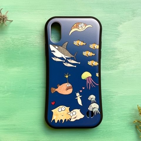 海の生き物　スマホケース　iPhoneケース