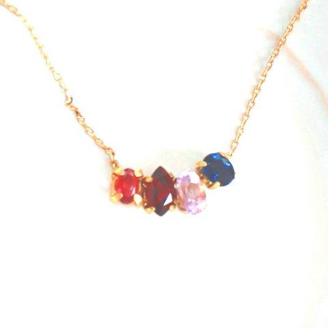 - party - Rubellite & Sapphire & Garnet & Amethyst Necklace