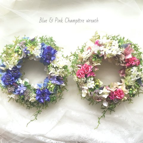 M様専用  結婚式 シャンペトルリースBlue＆Pink 