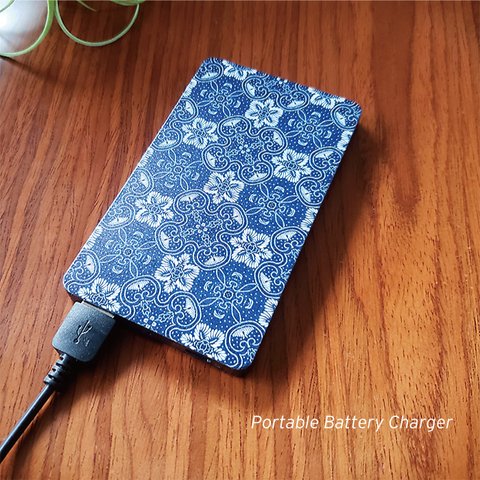 「old fabric pattern」モバイルバッテリー #mb-0054【受注生産・通常5～6営業日発送】