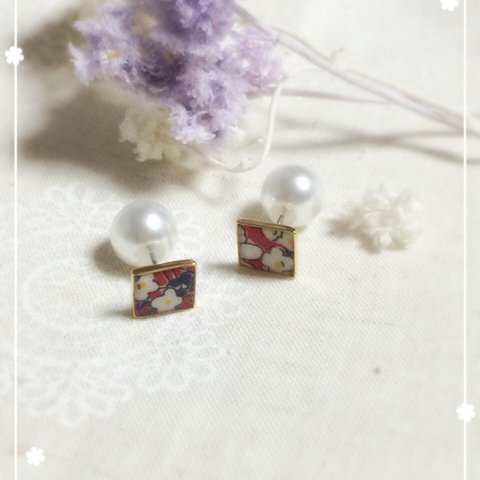 [受注制作]パールキャッチの2wayピアス