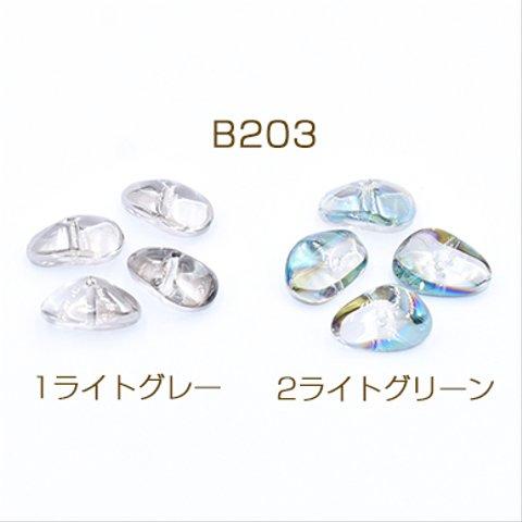 B203-1 30個  ガラスビーズ 不規則 11×15mm オーロラ 3×【10ヶ】