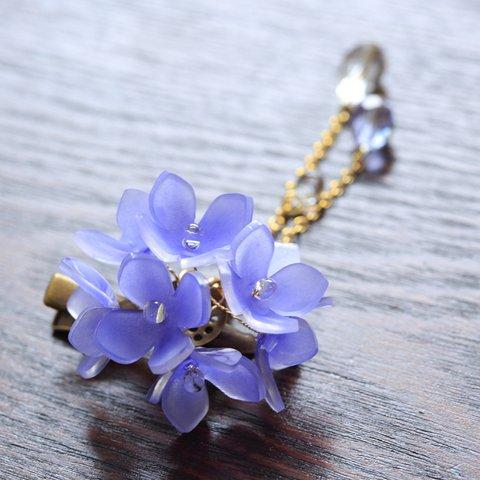 小さな紫陽花のヘアクリップ（紫）