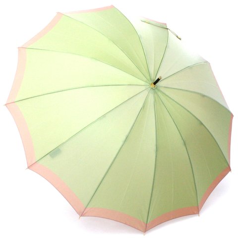 【晴雨兼用傘】SCENE グログランシャンブレー ：グリーン×ピンク