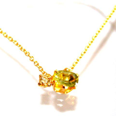 - forest2 - k18gp Diamond & Green Sapphire Pendant Top