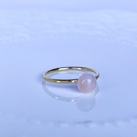 ❇︎ 天然石 ❇︎ ローズクォーツ のリング　Minette☆ RING060  ❇︎ フリーサイズ 指輪 ❇︎