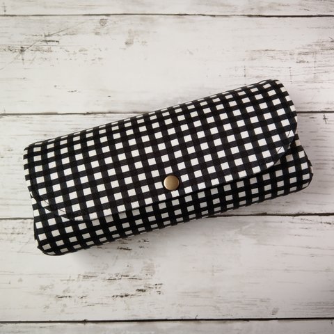 【受注製作】Gingham check ☆black★仕分け長財布