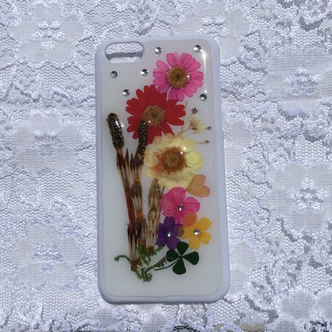 押し花iPhone5cケース ドライフラワー スマホケース 押し花ケース