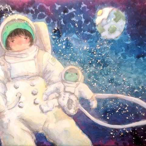 宇宙カエルと女の子