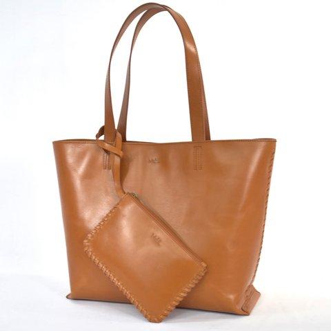 MahL+81　CrochetA4Tote 本革　ハンドバッグ　ミニトートバッグ　バッグ　 7M2-1139　ポーチ　セット　