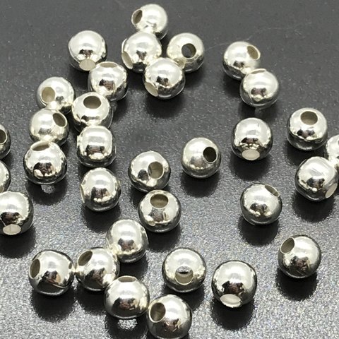 【79】ロンデル鉄ボールラウンド★シルバー 5mm/100個