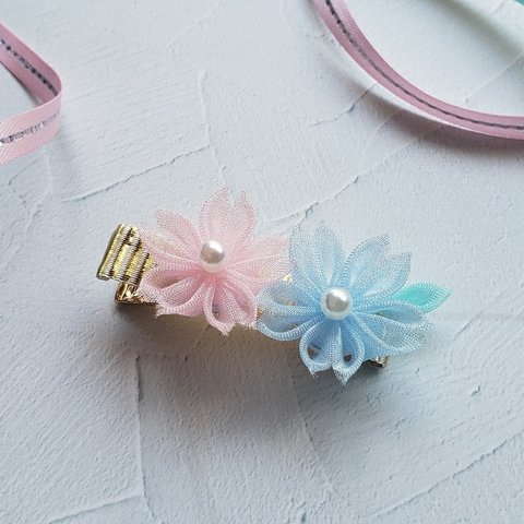 つまみ細工 桜のヘアクリップ