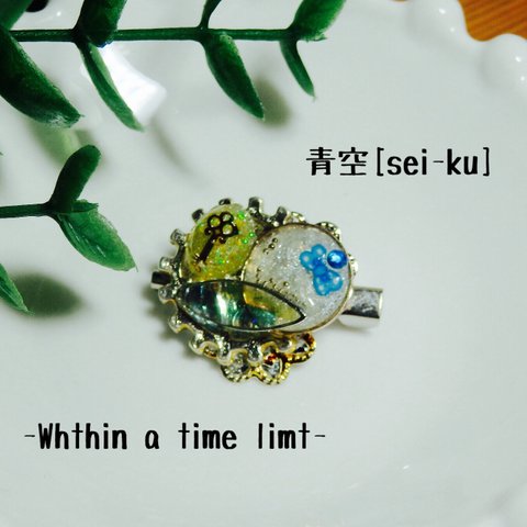 個性的 レジンブローチ -Whthin a time limt-