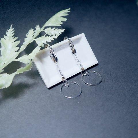 Silver clear earring・細