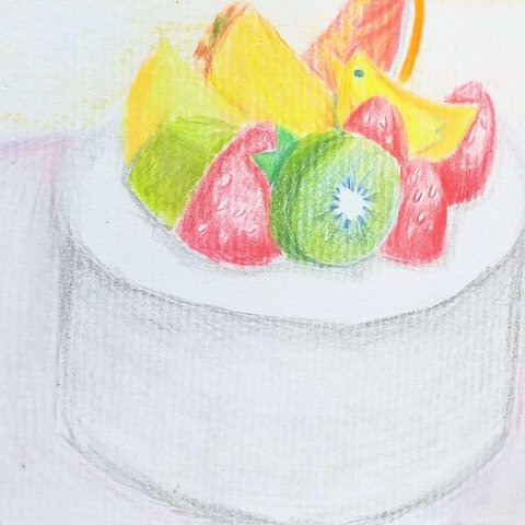 手描きポストカード「おいしいケーキ」