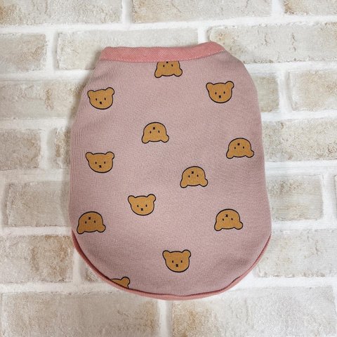 ボートネックくま🐻ピンク