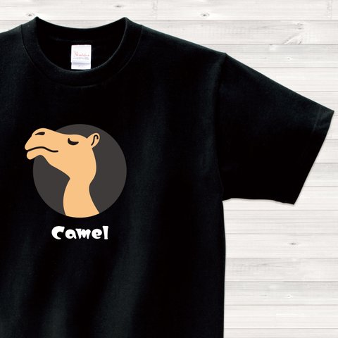 【送料込】ラクダ 黒 Tシャツ 英語 カラー【受注生産】