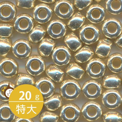MIYUKI シードビーズ 特大 6/0 約4mm #4201 シルバー(デュラコート外銀着色) 20グラムバラ 約240粒入り（MIYUKI-SE-DGALV-6-4201）