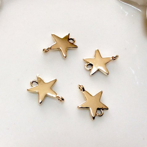 再販  キラ星のコネクターチャーム　４個セット　デコ・レジン・アクサセリーパーツ