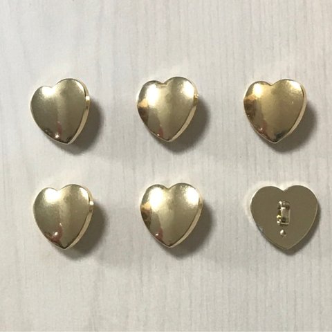 GOLD HEART BUTTON CABOCHONS PARTS