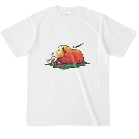 かわいい動物のTシャツ　モルモット　(ランチタイム)