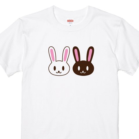 ツインうさぎTシャツ Tシャツカラー全3色 綿Ｔシャツ 各種サイズございます