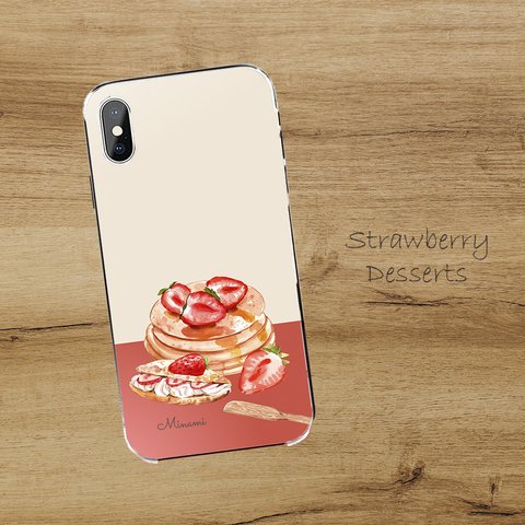 【名入れ可ハードケース 】Strawberry Desserts　iPhone・Androidスマホケースほぼ全機種対応