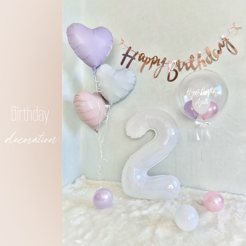 D-14  数字1桁  Birthday decoration  色が選べる♪ハート、スター、クリアバルーン　ヘリウム入り浮かせてお届け