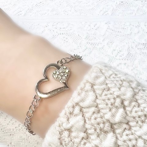 double heart bracelet