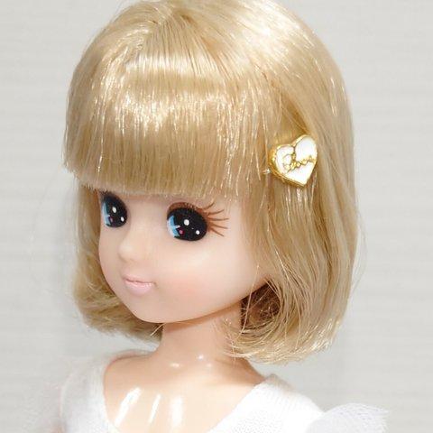 232リカちゃん ハートのヘアピン（白）゜0626