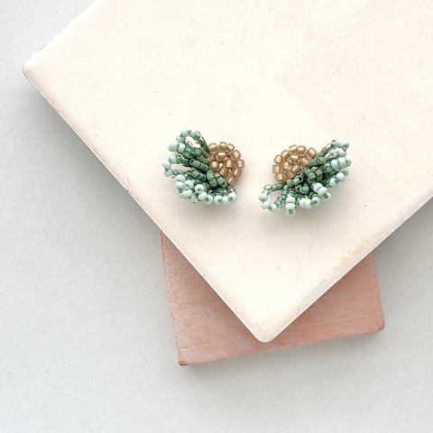 Saku (olive×mint)ピアス・イヤリング