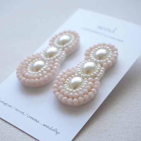 ビーズ刺繍のピアス〜fairy&pearl〜