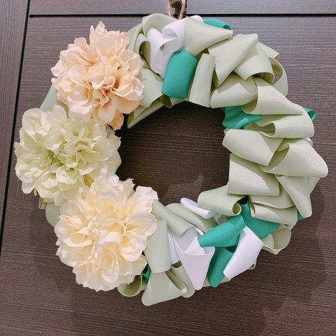 ♡color選べます♡【完全受注制】リボンリース  Ruban by SUCRECOCO♪結婚祝い・引っ越し祝い・退職祝い・母の日・開店祝いに◎